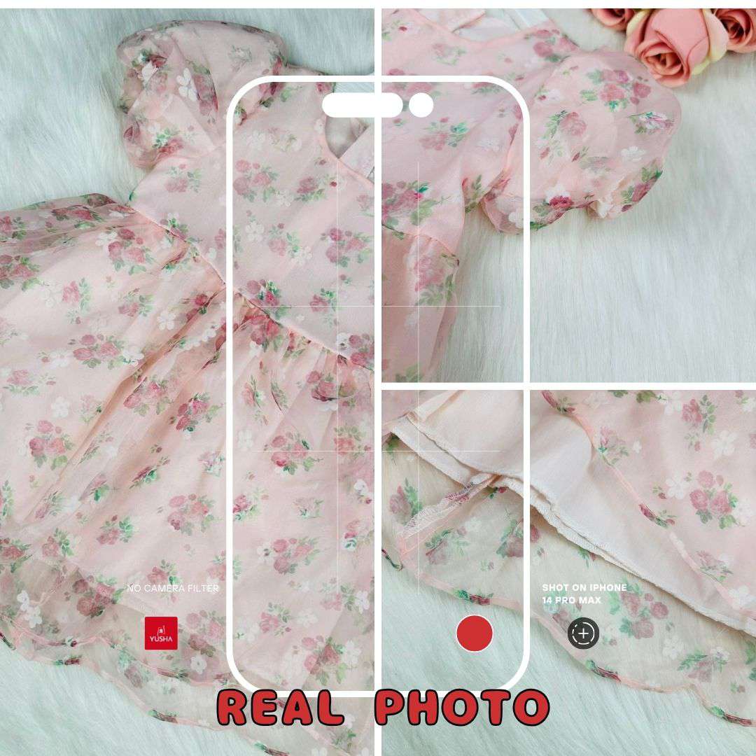Soft Floral Organza Party Dress