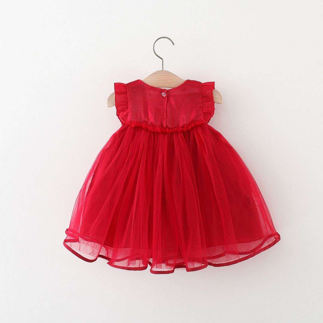 Red Pearl Bow Princess Dress