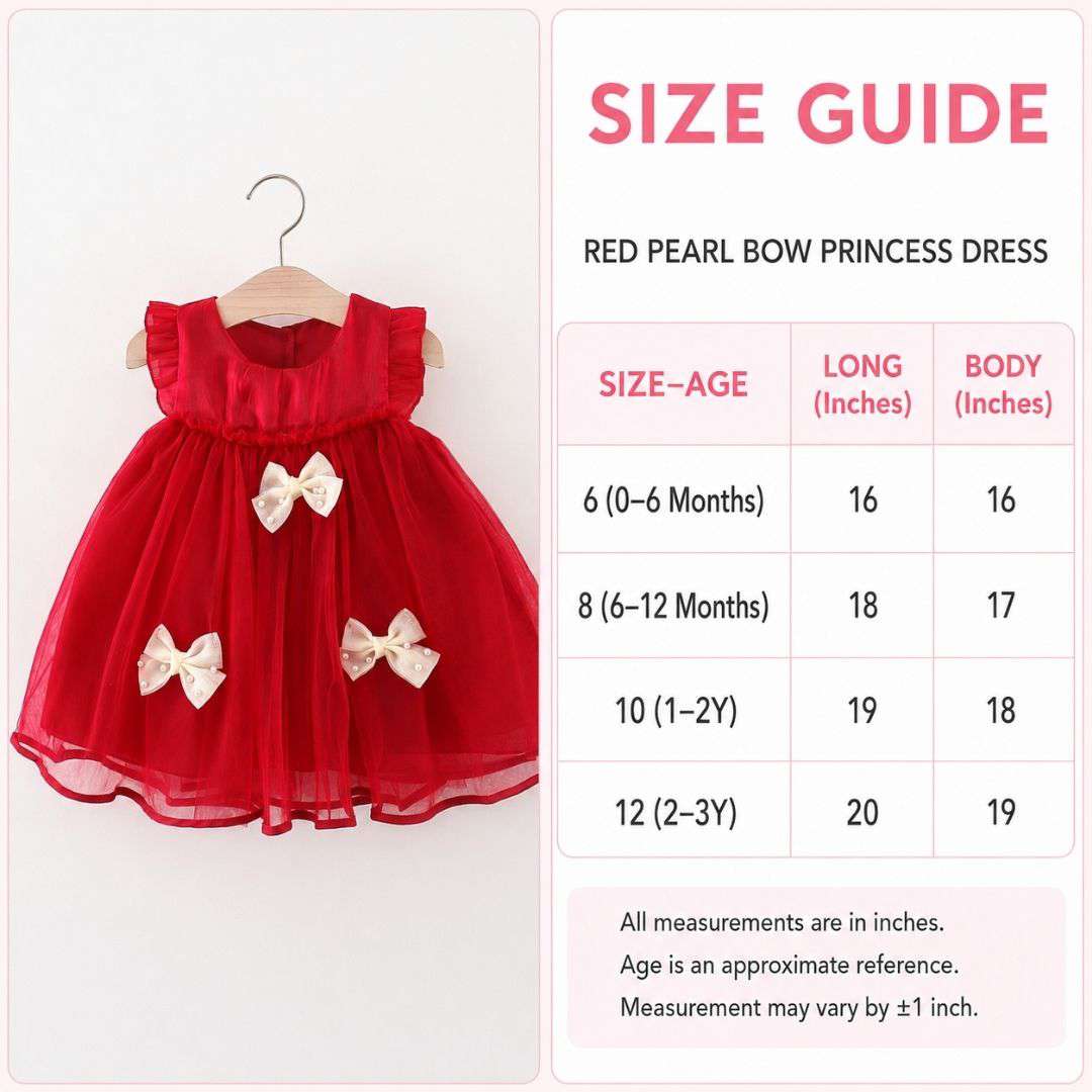 Red Pearl Bow Princess Dress