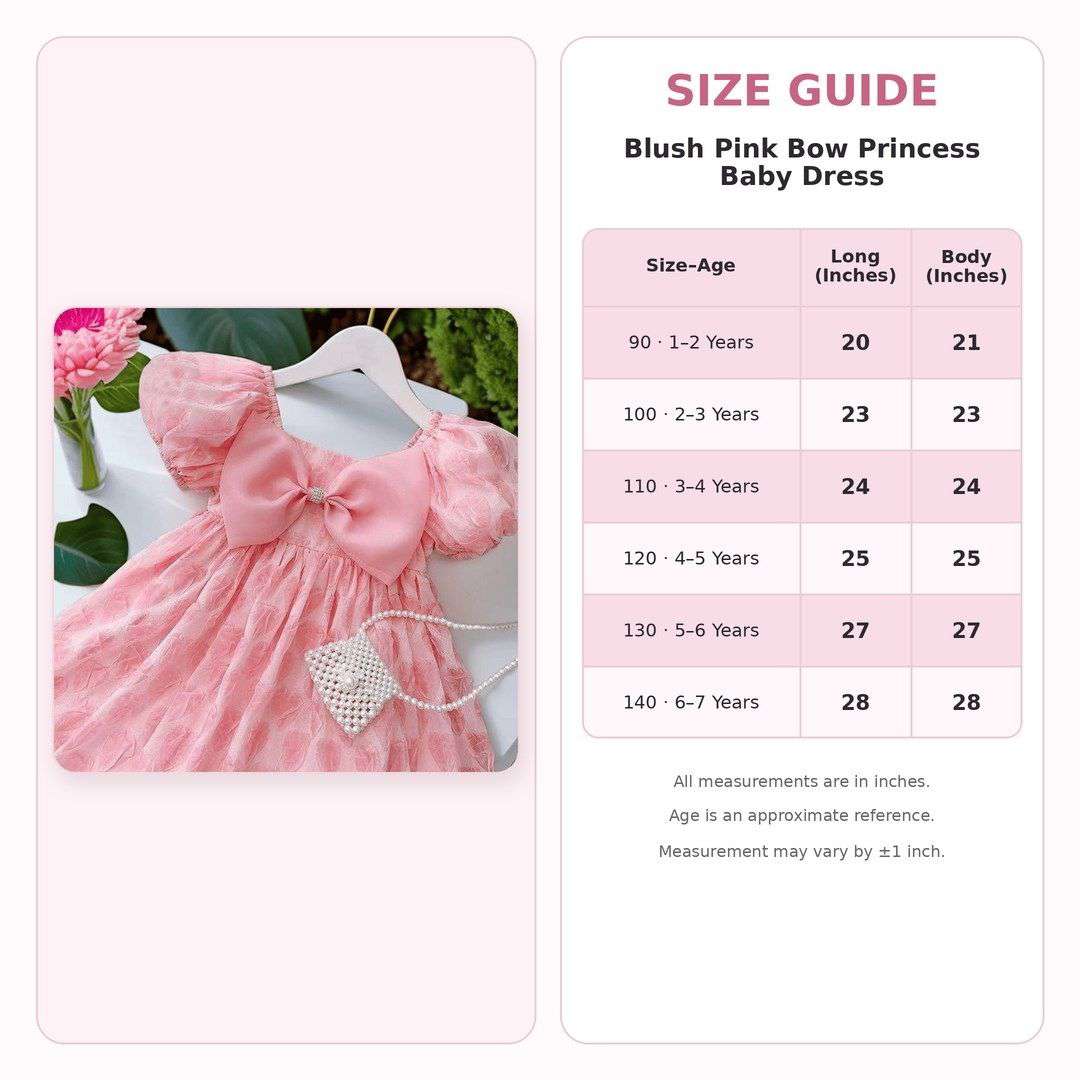Blush Pink Bow Princess Baby Dress