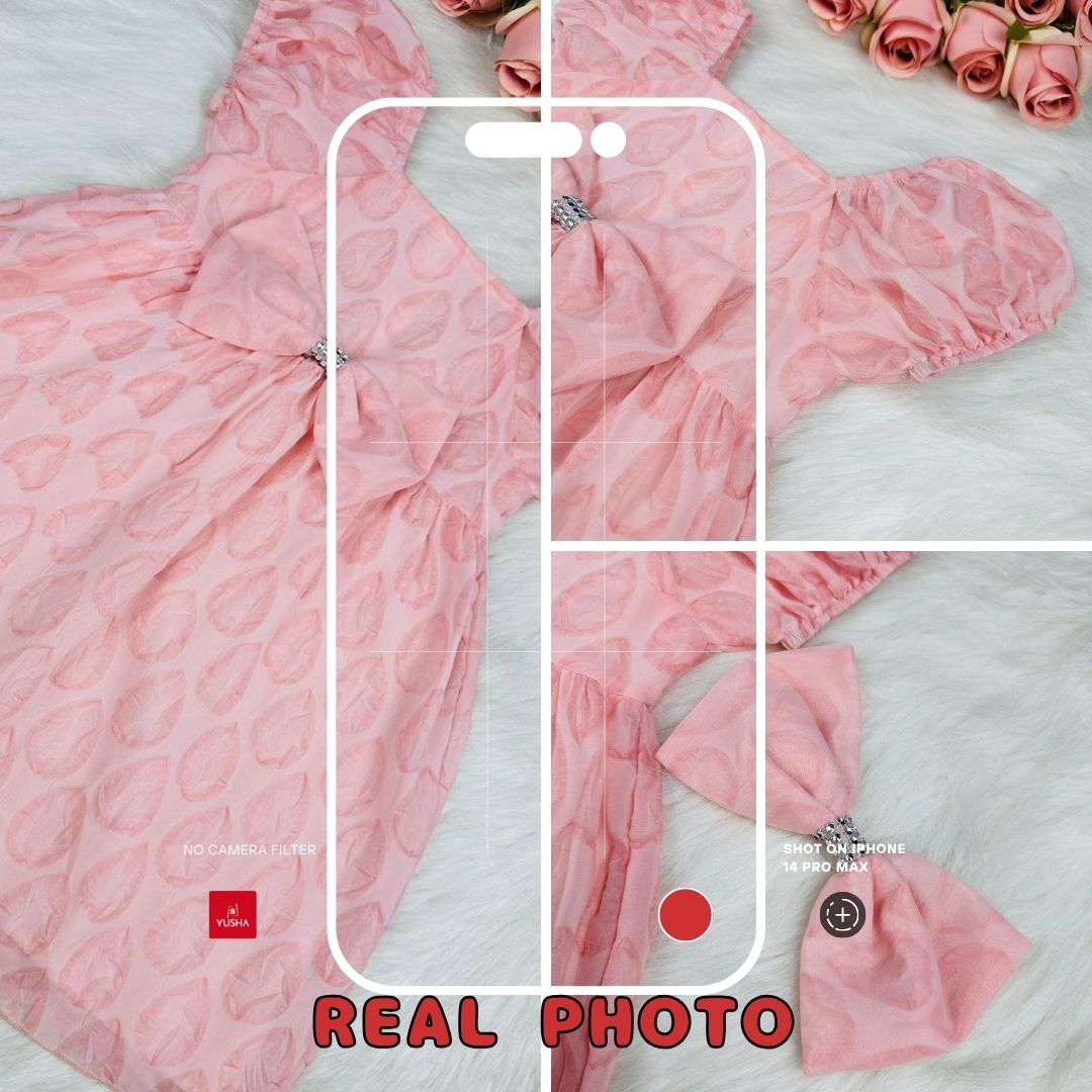 Blush Pink Bow Princess Baby Dress