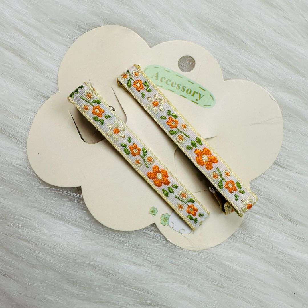 Daisy Flower Cotton Linen Hair Clips
