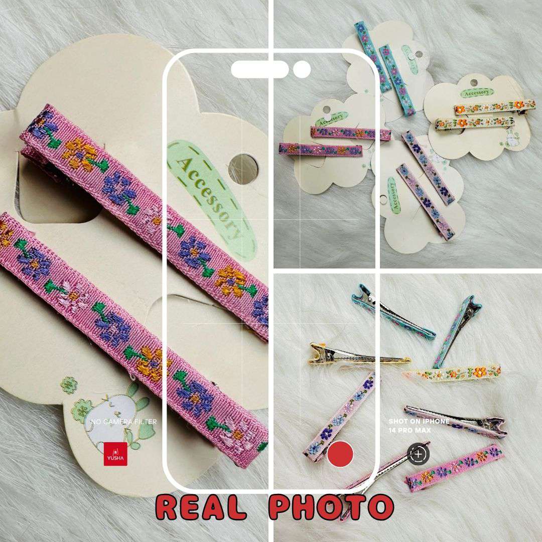 Daisy Flower Cotton Linen Hair Clips