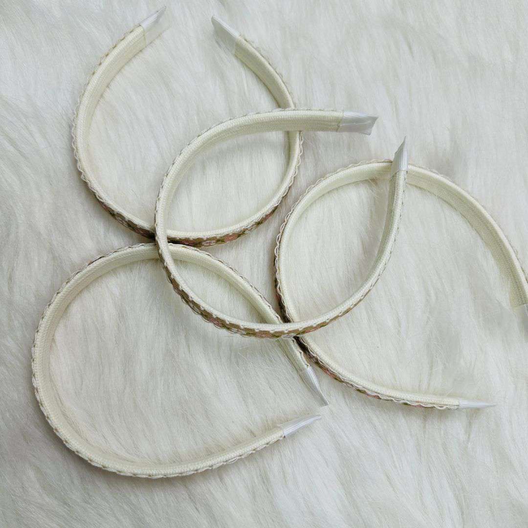 Embroidery Flower Lace Pearl Headband for Girls