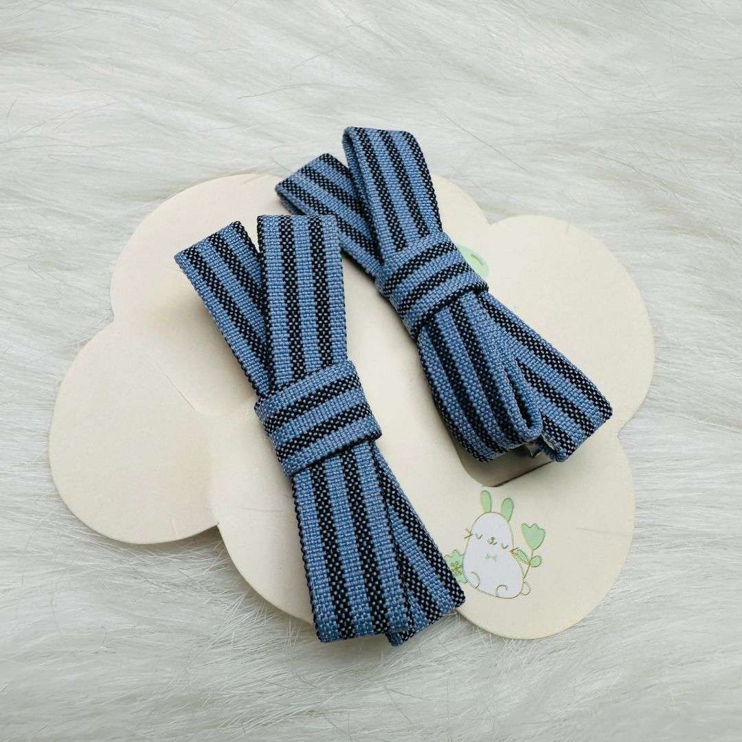 Striped Bow Hair Clips