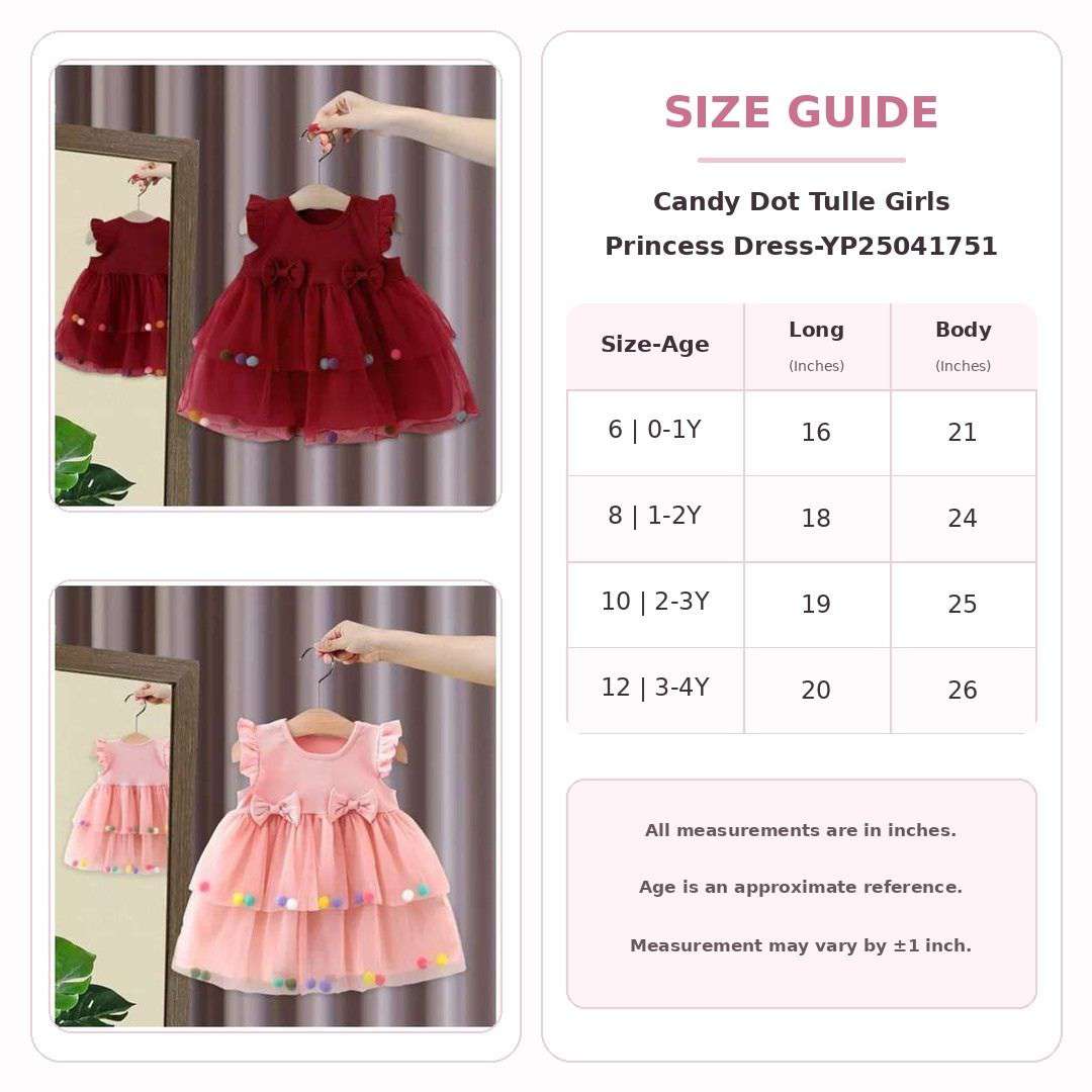 Candy Dot Tulle Girls Princess Dress