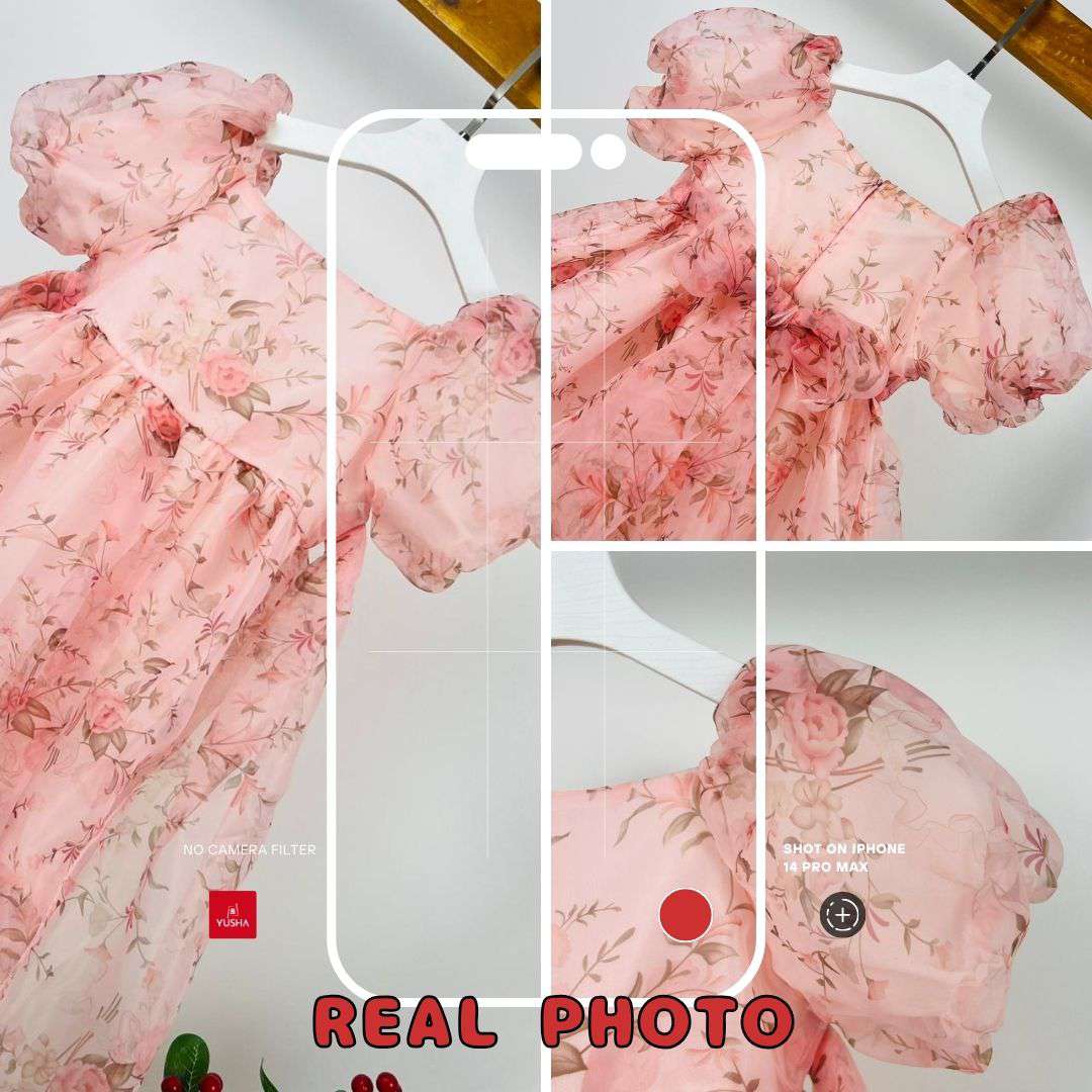 Peach Floral Princess Dress