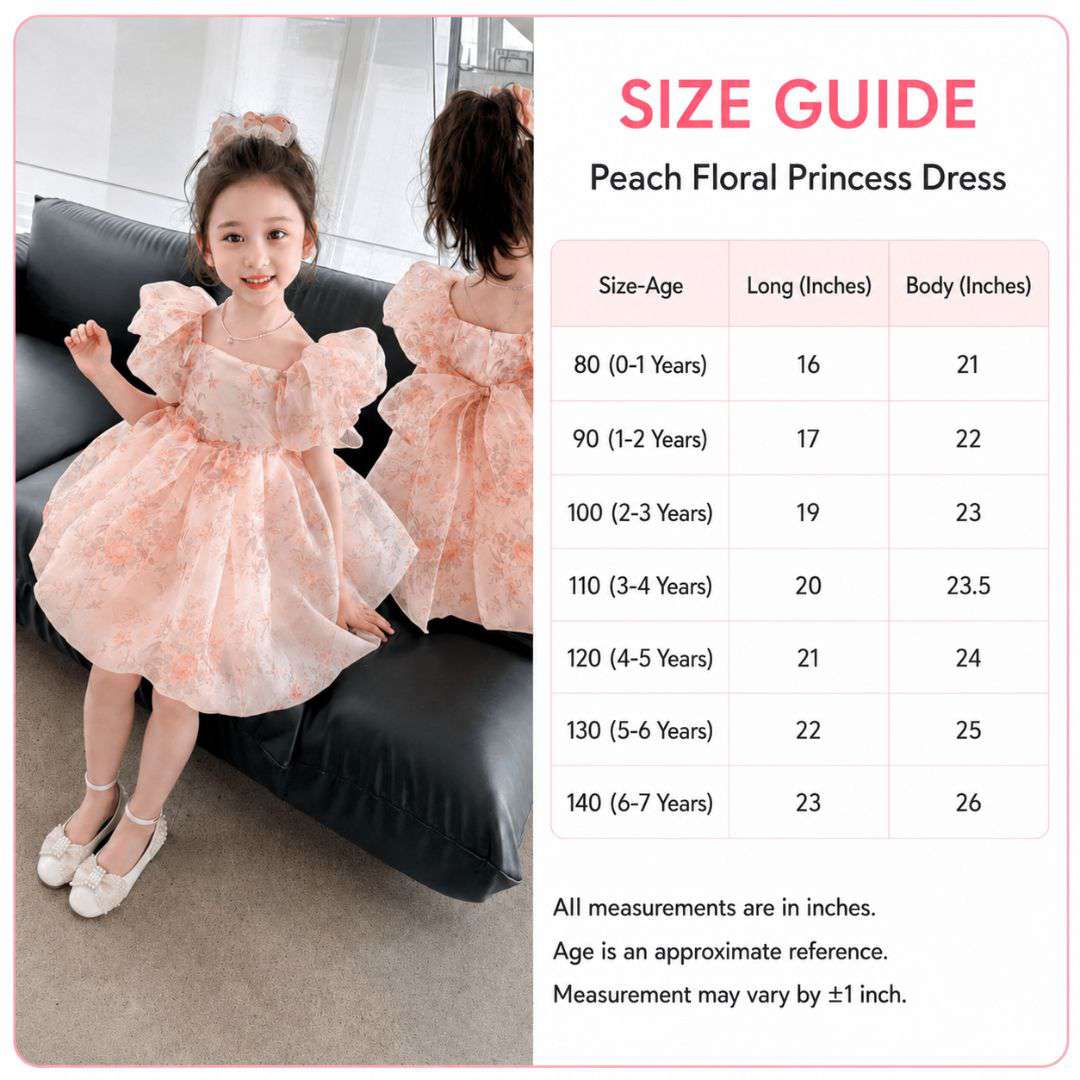 Peach Floral Princess Dress