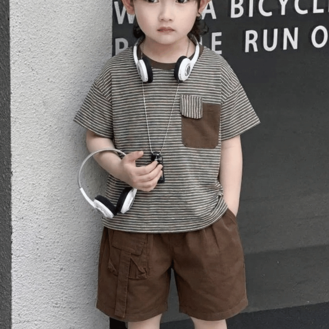Striped T-Shirt Boys Summer Set