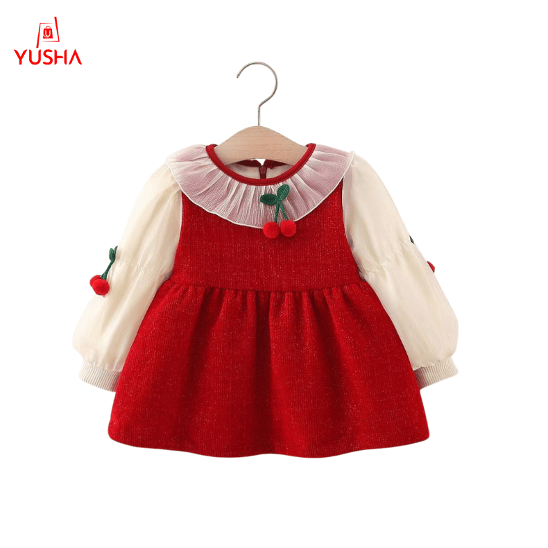 Cherry Lace Winter Princess Dress