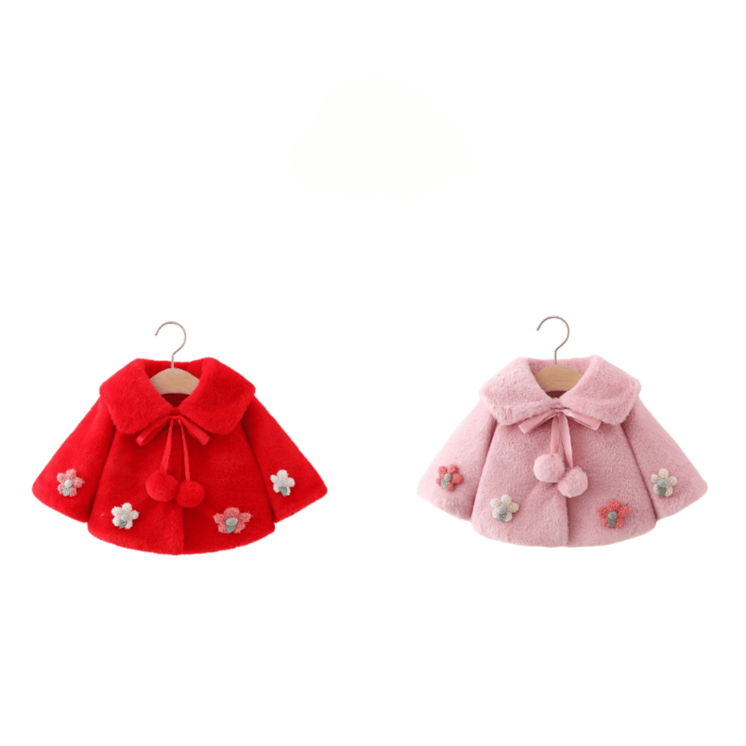 Princess Blossom Flower Lapel Winter Coat