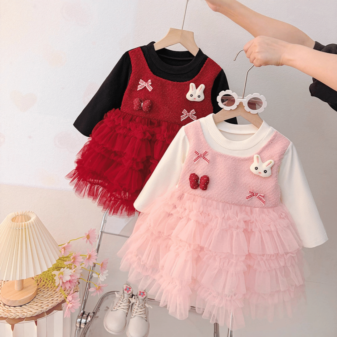 Mesh Cake Dress 2-Piece Baby Set