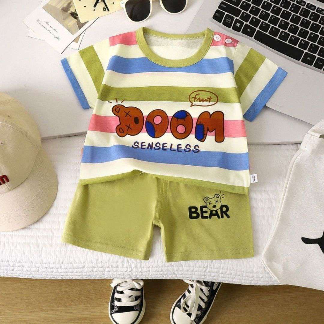 Bear Print Cotton Summer Set
