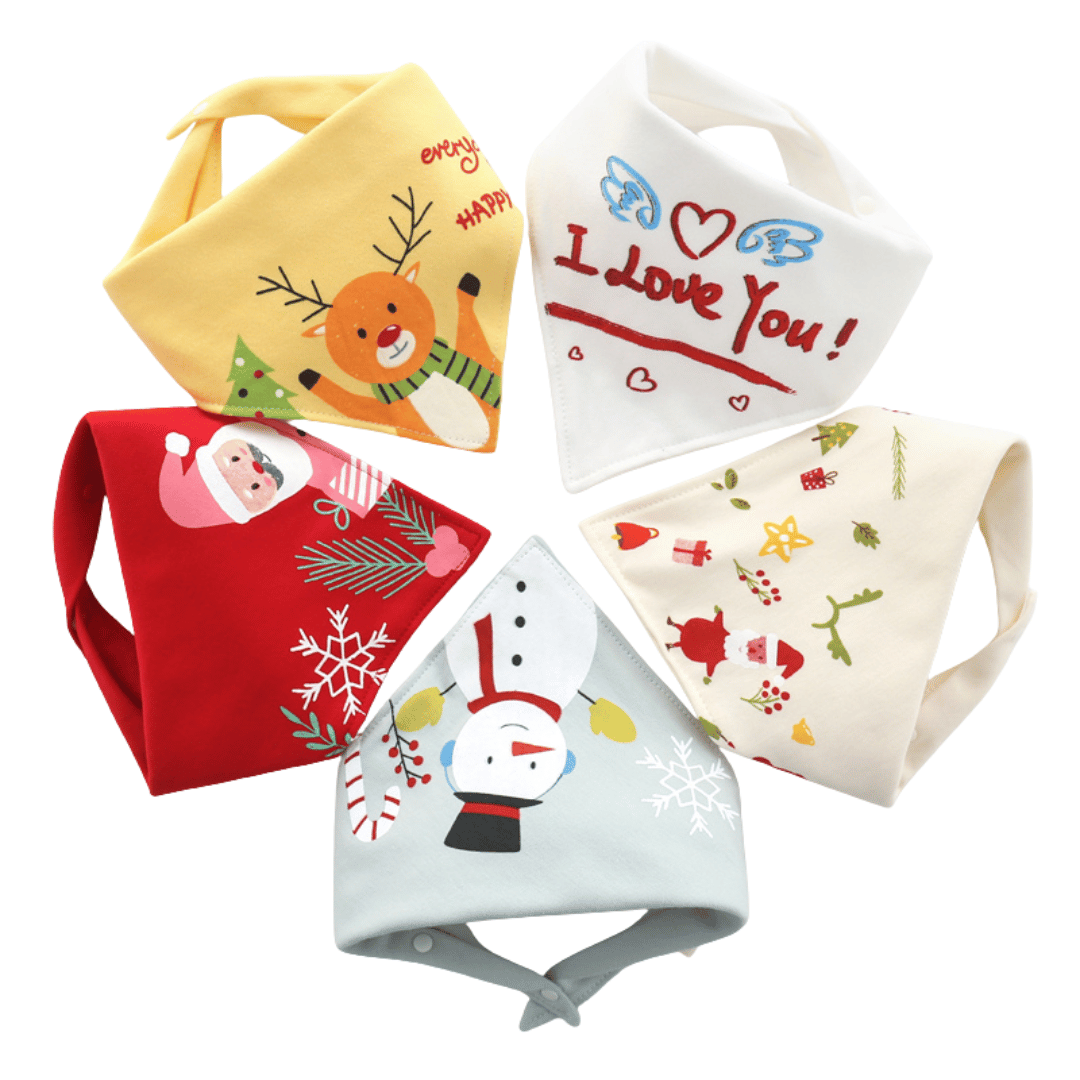 Pure Cotton Baby Triangular Bibs Sets