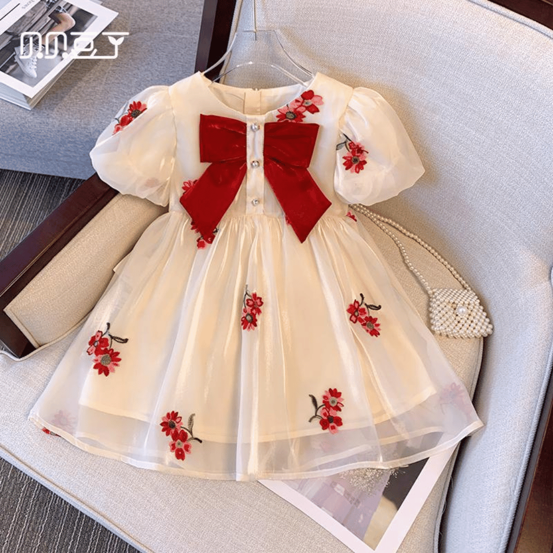 Luxury Floral Embroidered Princess Dress