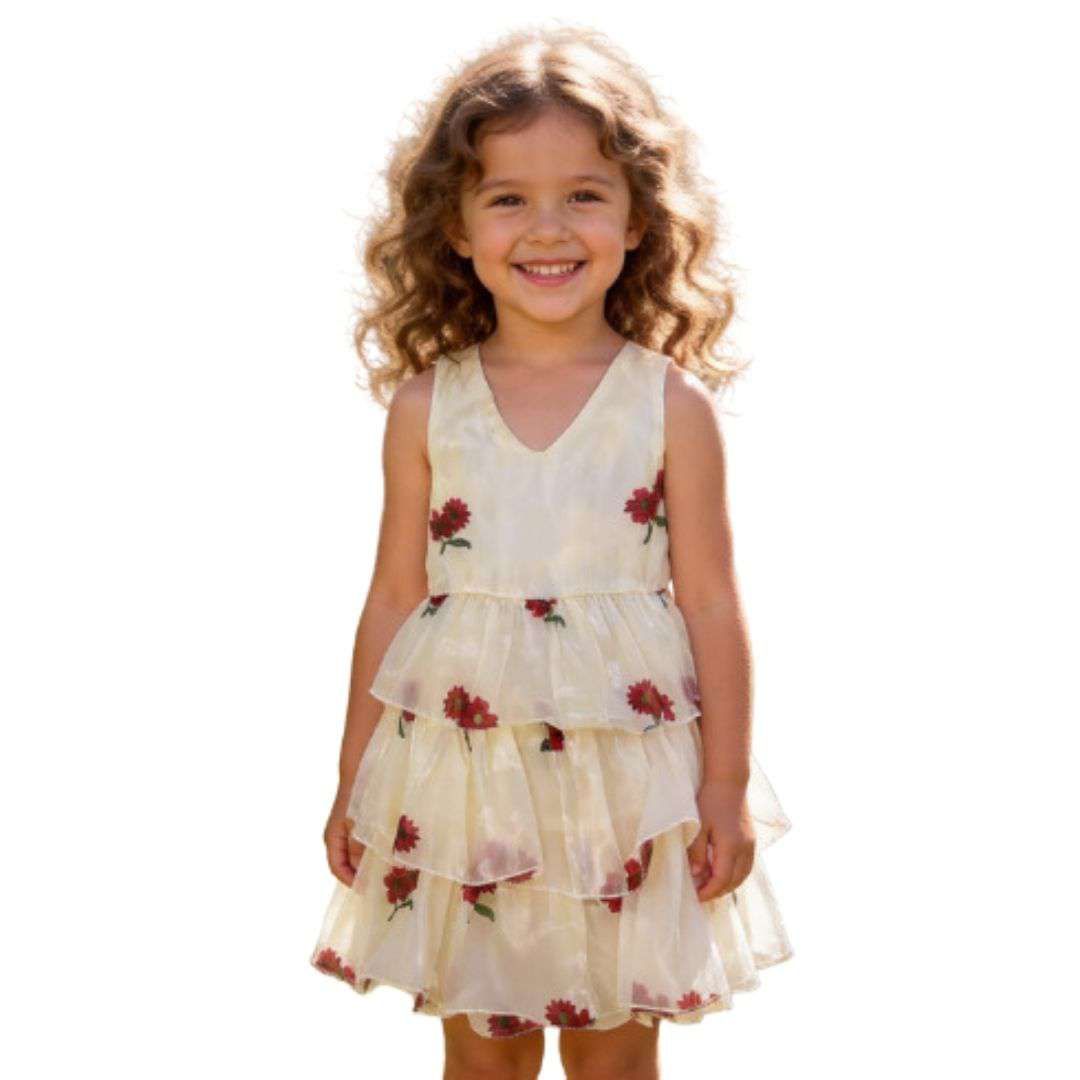 Scarlet Daisy Bloom Party Dress