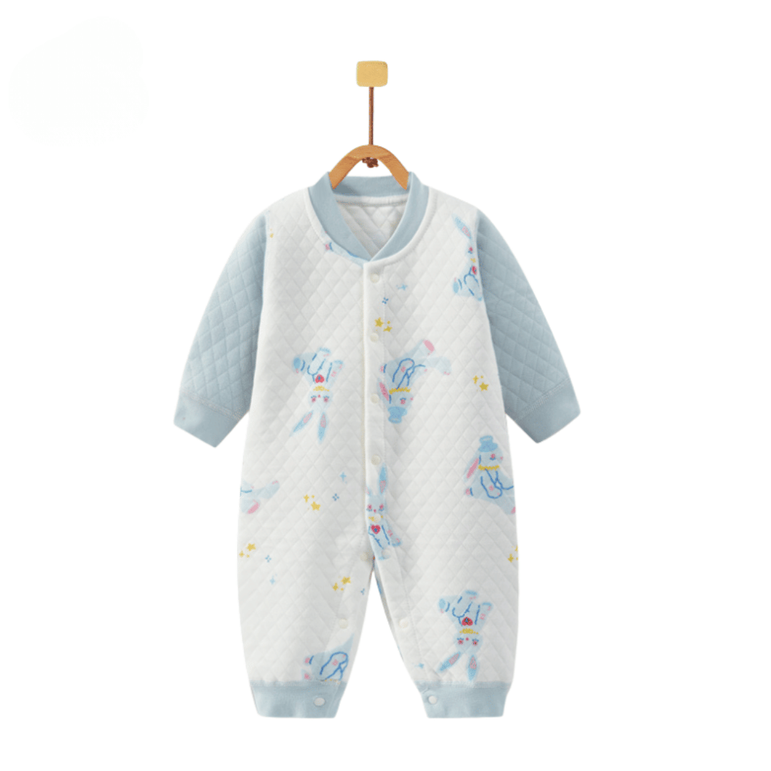 Luxury Blue Rabbit Newborn Romper