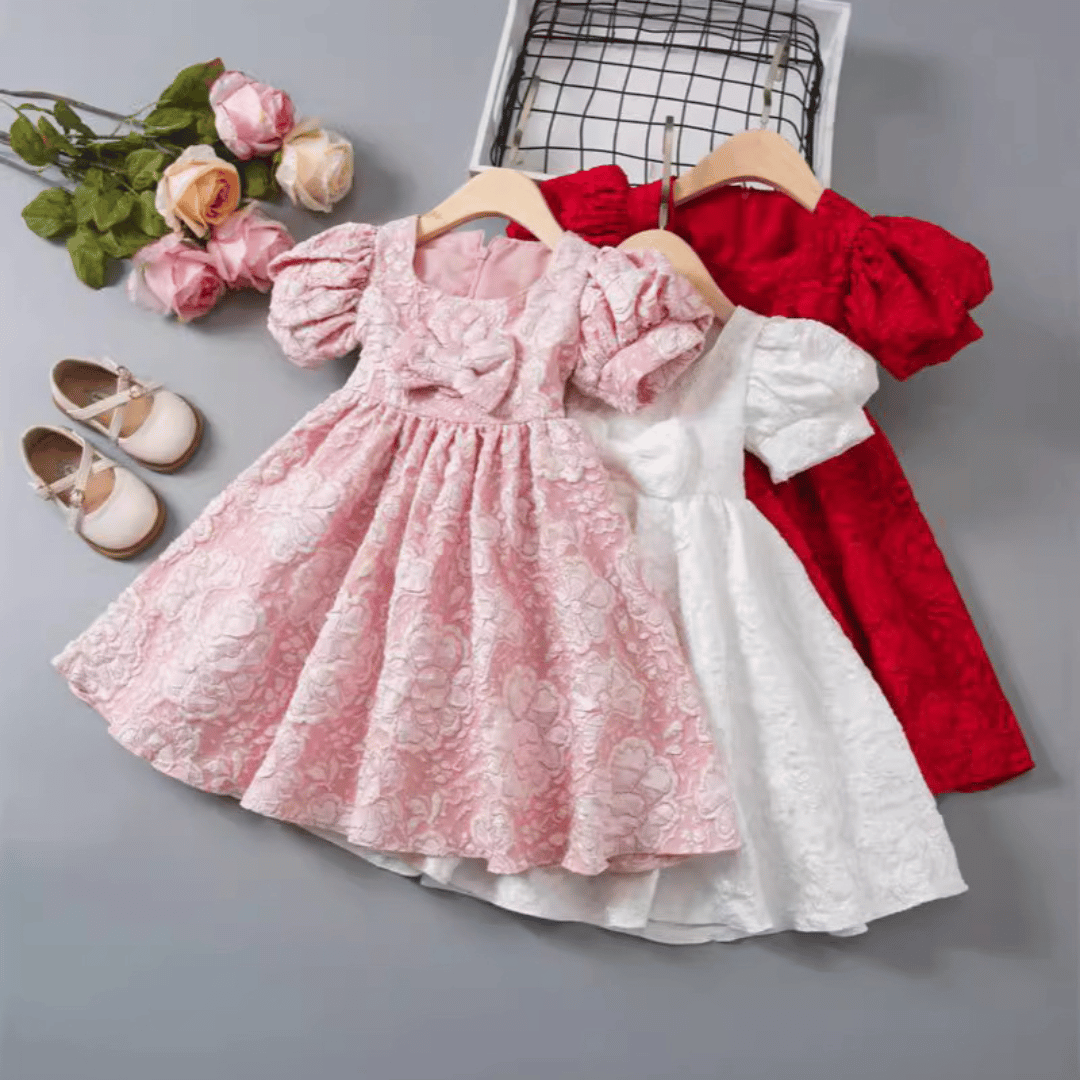 Embossed Floral Princess Dress