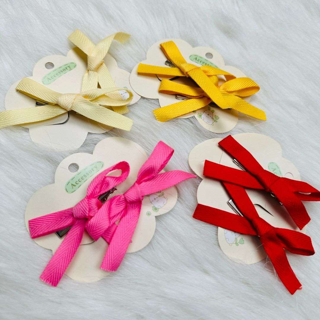 Mini Satin Bow Clips