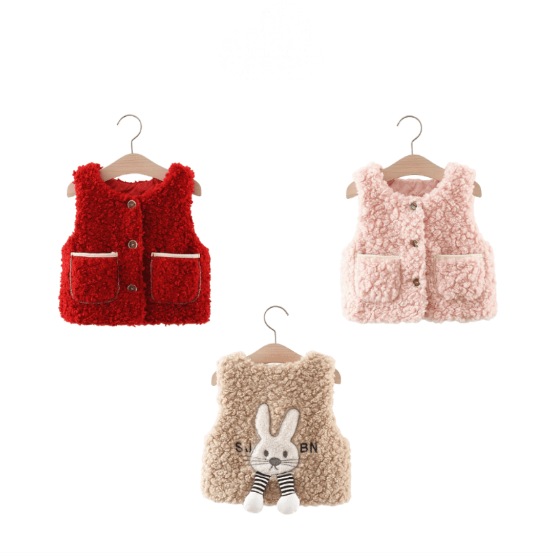Fluffy Rabbit Embroidered Vest