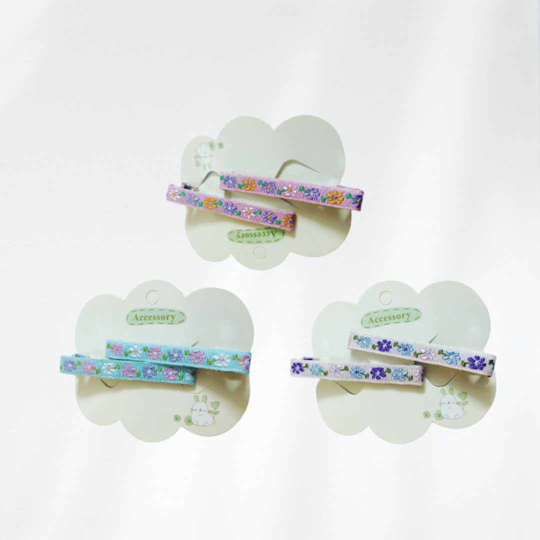 Daisy Flower Cotton Linen Hair Clips