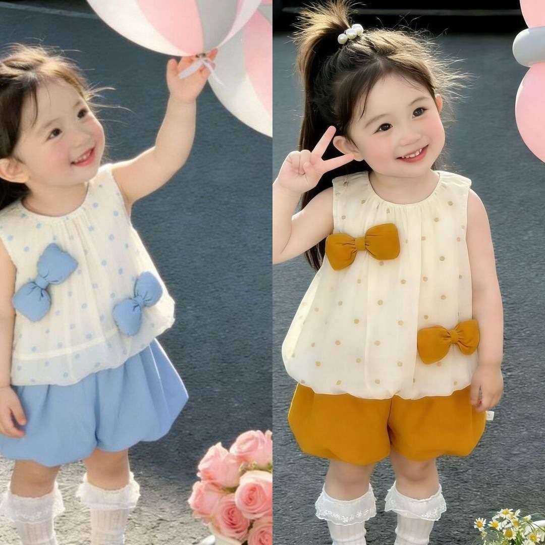 Dotted Charm Bowknot Princess Dress