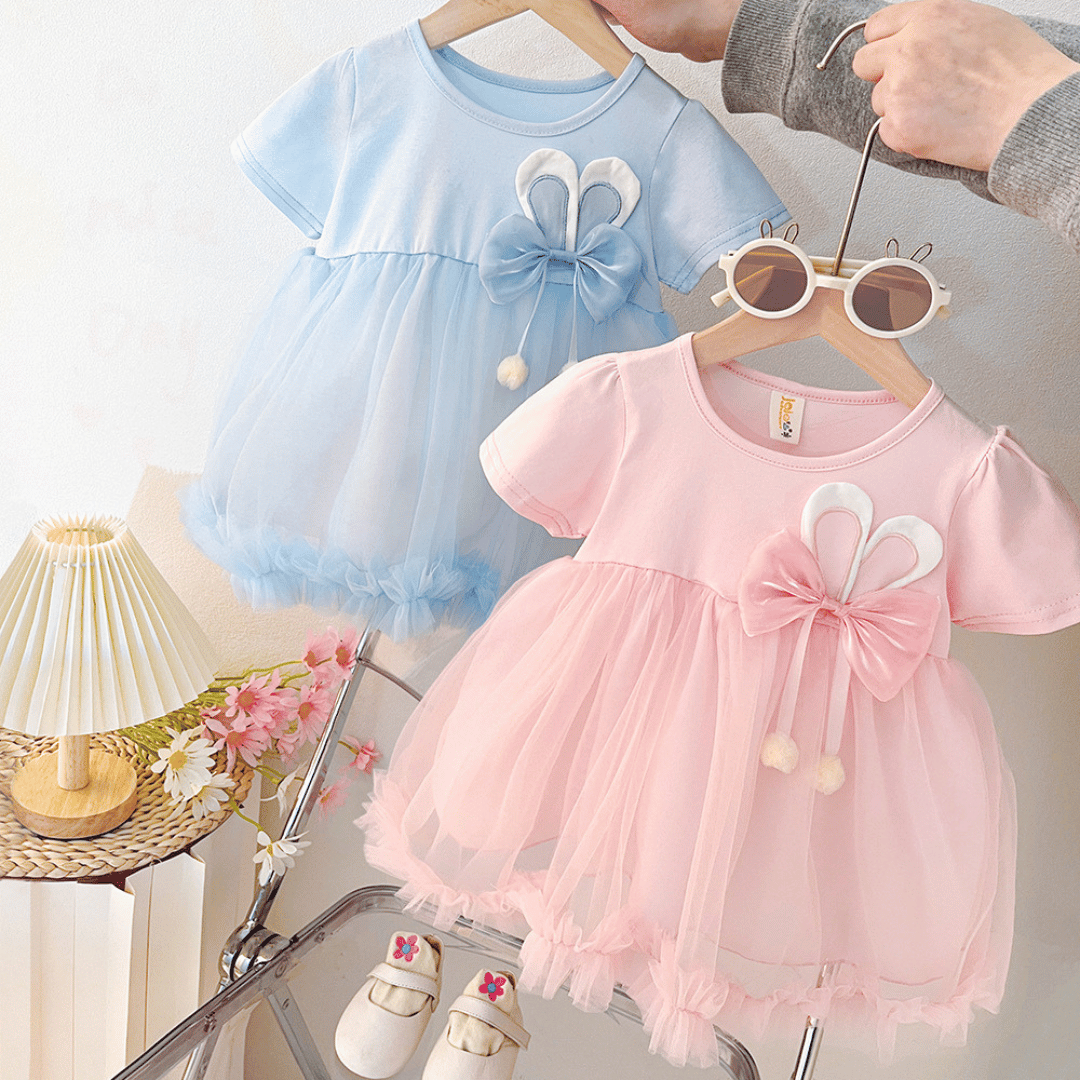 Cute Bunny Bow Party Dress