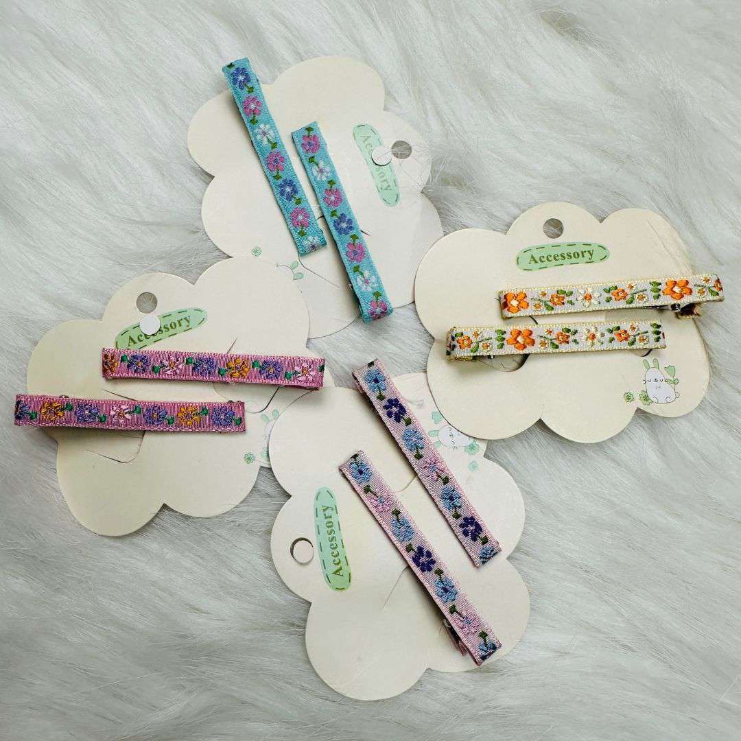 Daisy Flower Cotton Linen Hair Clips