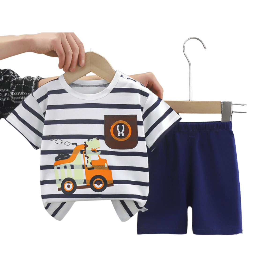 Stripe Truck T-Shirt Set