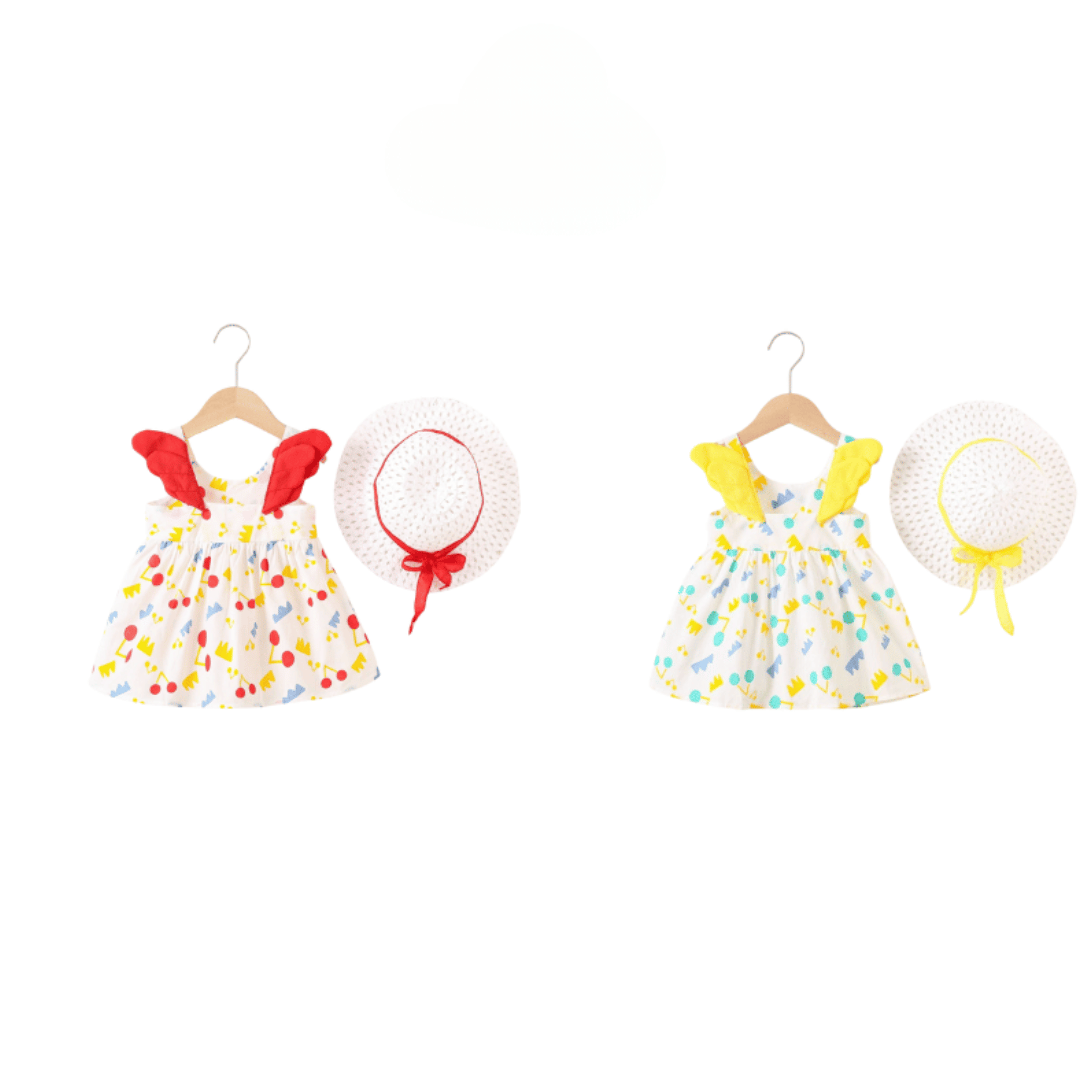 Angel Wing Cotton Dress Set