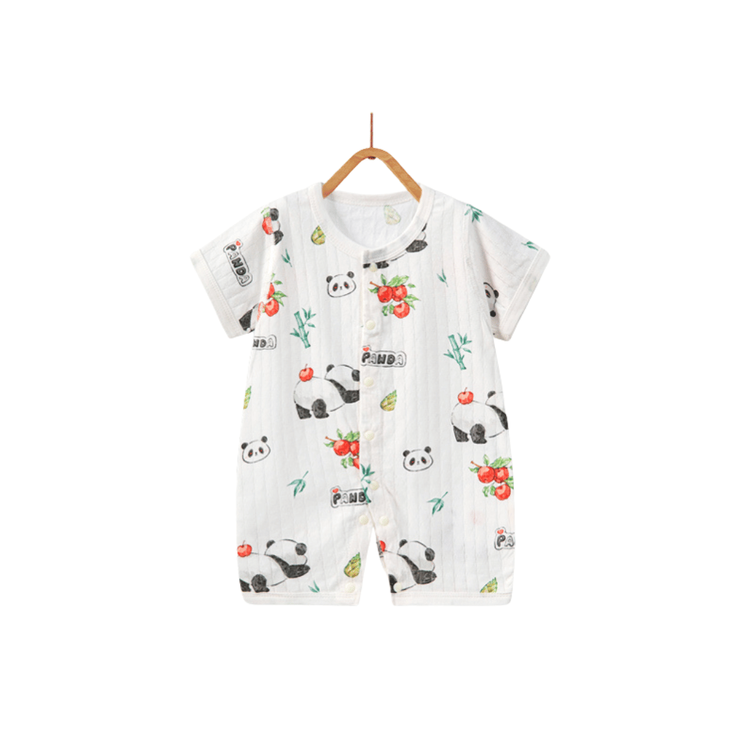 Luxury Cotton Baby Summer Romper | Cherry Panda