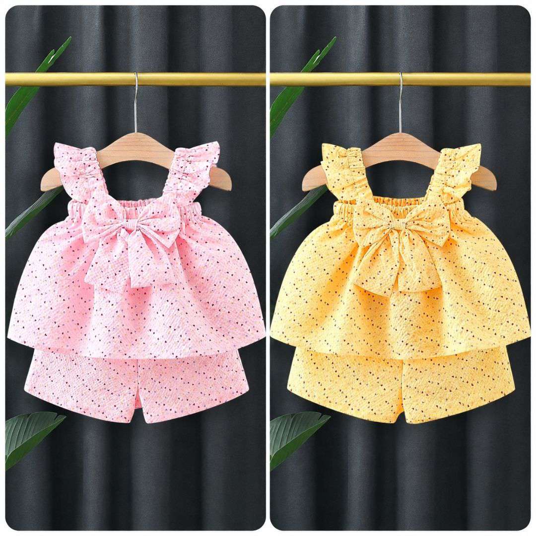 Baby Girl Heart Print Halter Top & Shorts Set