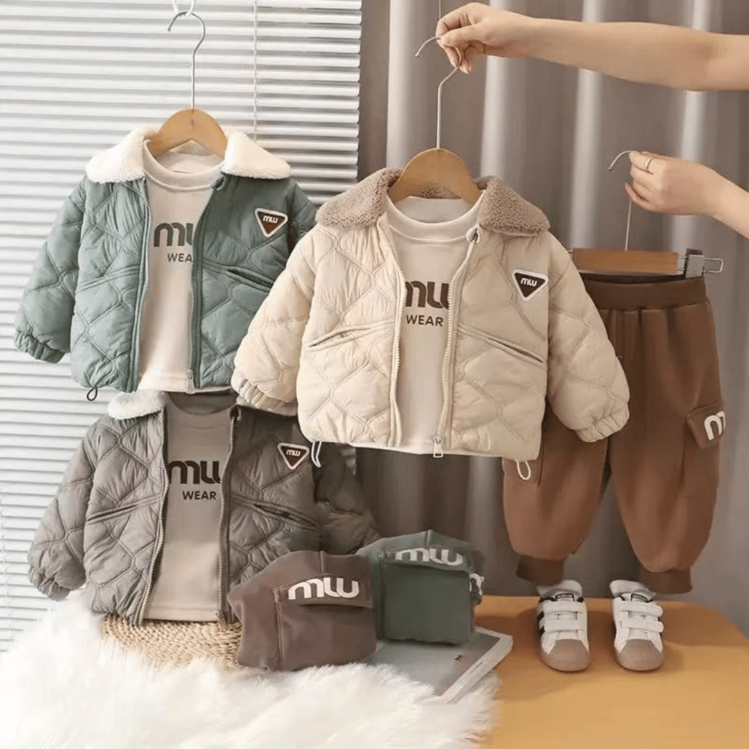 Korean Quilted Winter Jacket Set