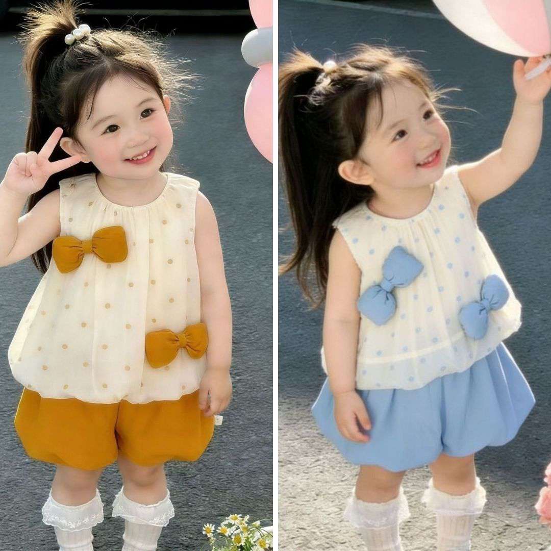 Dotted Charm Bowknot Princess Dress
